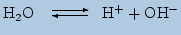 $\displaystyle \mathrm{ H_2O \unitlength 1mm \begin{picture}(15,3) \put(12,0.5){\vector(-1,0){8}} \put(4,1.75){\vector(1,0){8}} \end{picture} H^++ OH^-}$