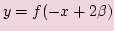 $\displaystyle y=f(-x + 2\beta)$