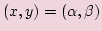 $\displaystyle (x,y)=(\alpha ,\beta ) $