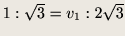 $ 1:\sqrt{3}=v_1:2\sqrt{3}$